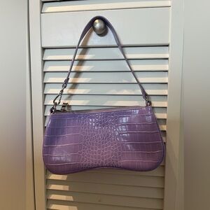 JW Pei Eva shoulder hand bag purple croc